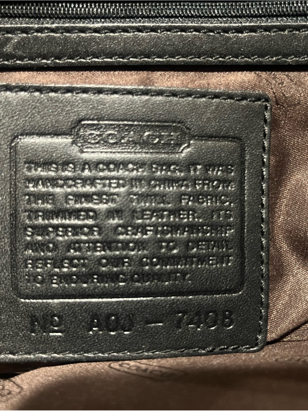 COACH Auth. | Large Black Tote with Leather Straps - Picture 7 of 15